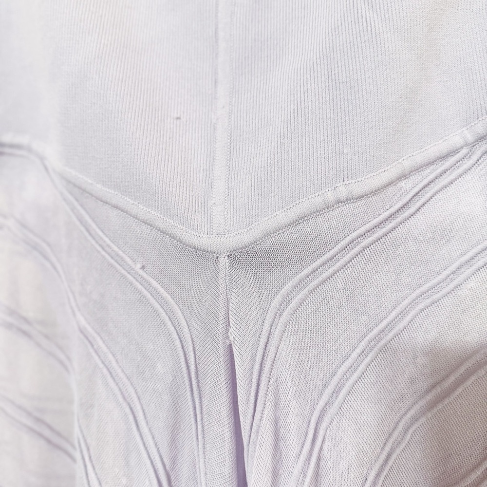 Helsa June Strapless Sheer Knit Bodysuit Lavender Purple Maxi Dress size Large - Picture 11 of 12